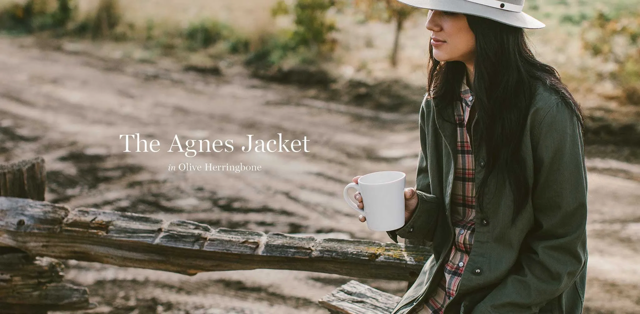 The Agnes Jacket in Olive Herringbone