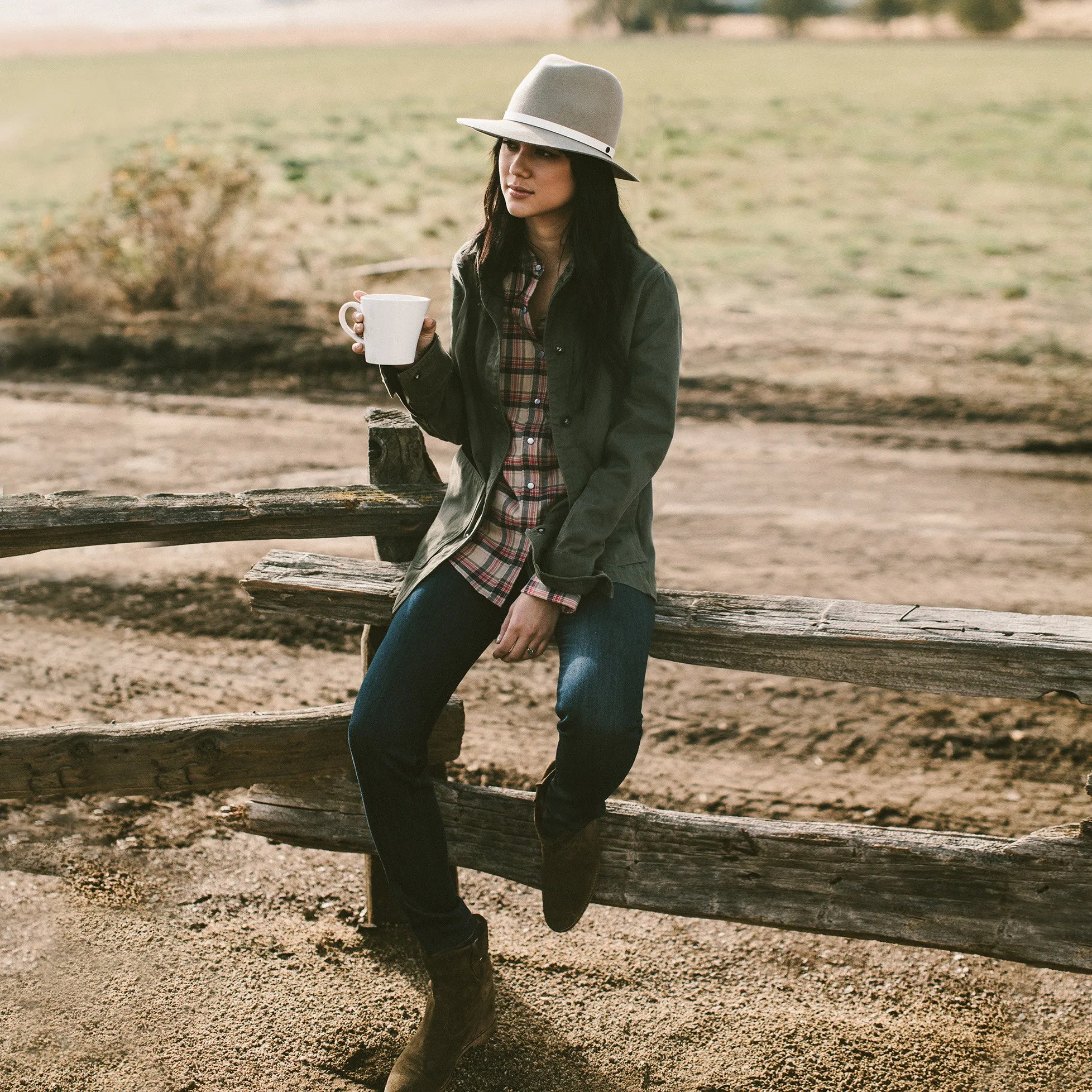 The Agnes Jacket in Olive Herringbone