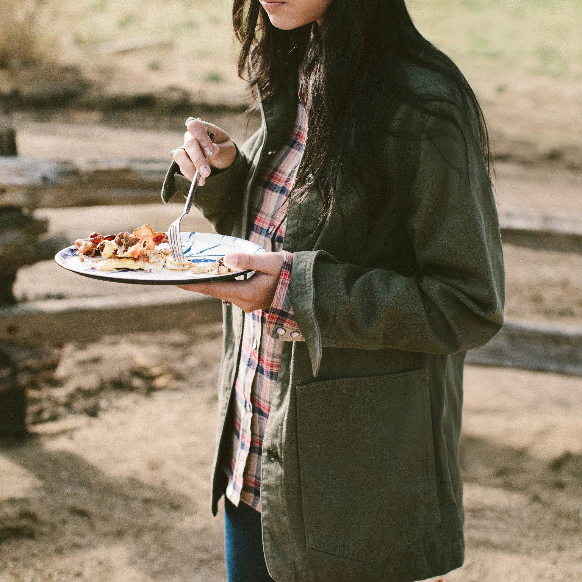 The Agnes Jacket in Olive Herringbone