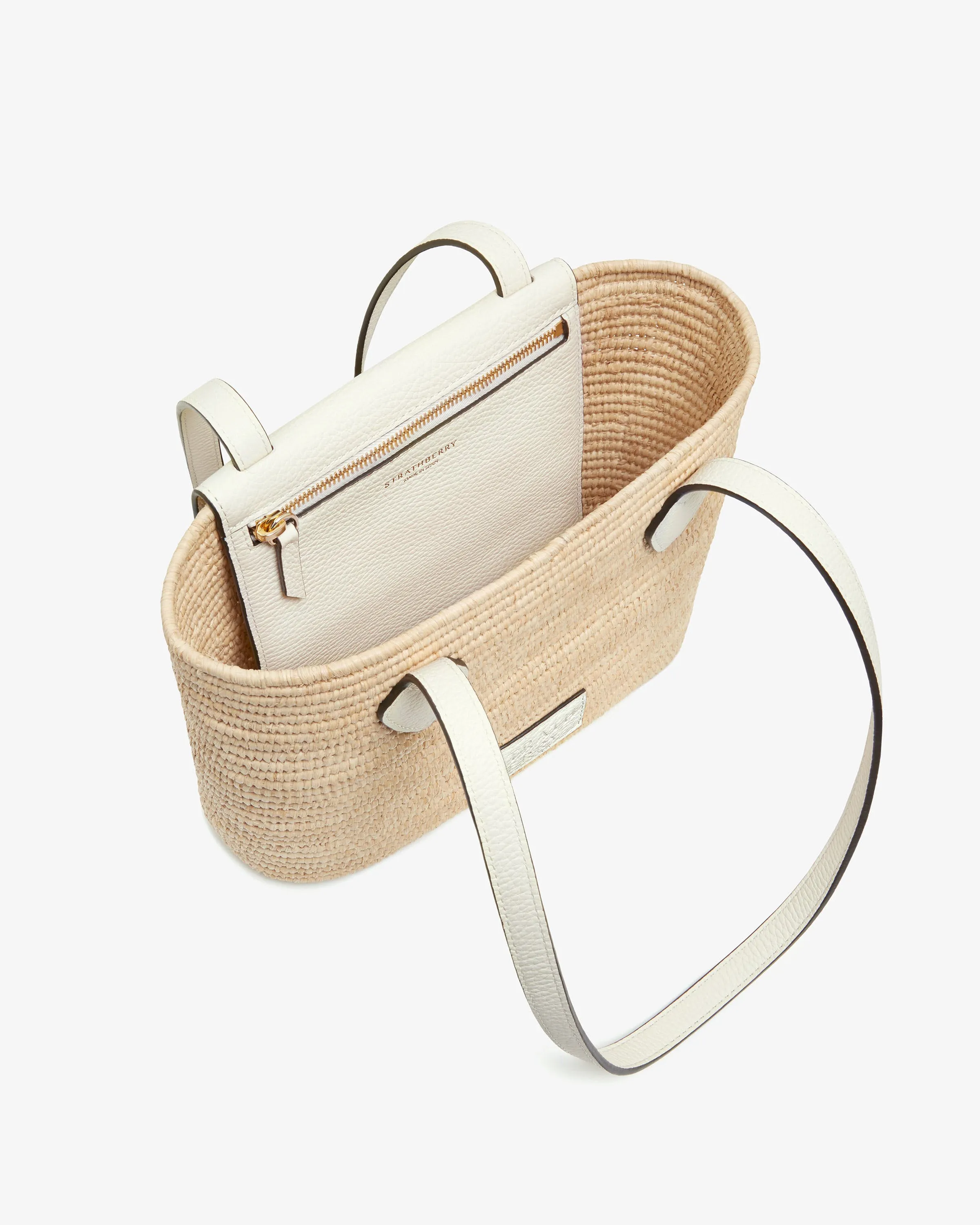 The Strathberry Basket (Small) - Raffia/Leather Vanilla