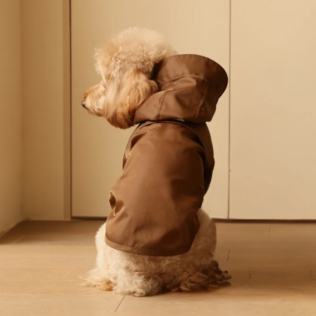 Tribeca adjustable velcro raincoat -  Choco