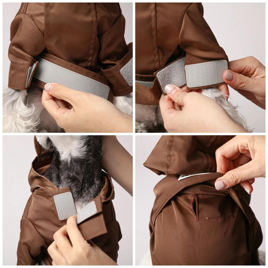 Tribeca adjustable velcro raincoat -  Choco