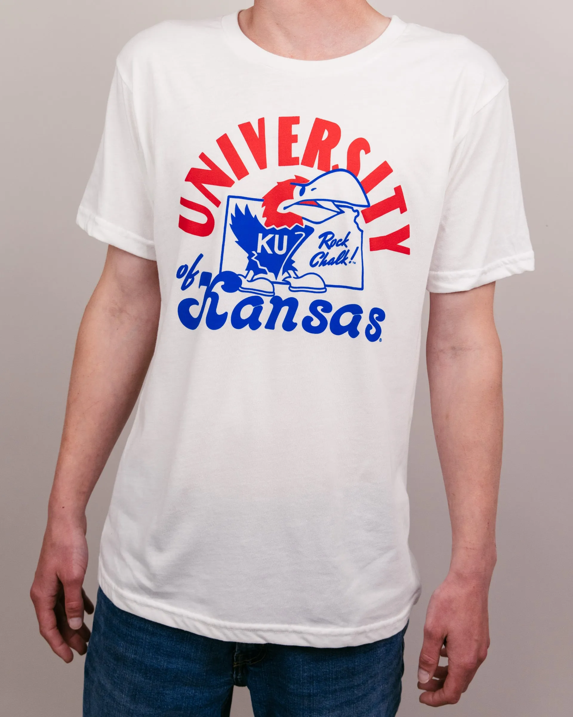 University of Kansas Outline White T-Shirt