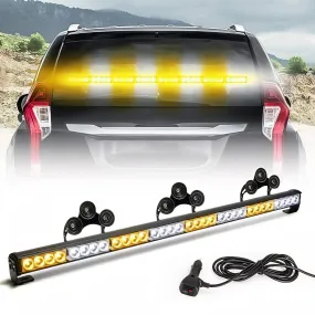 VMAXElite™ 35" Traffic Advisor: Amber/White Emergency Strobe Light Bar, Hazard Warning