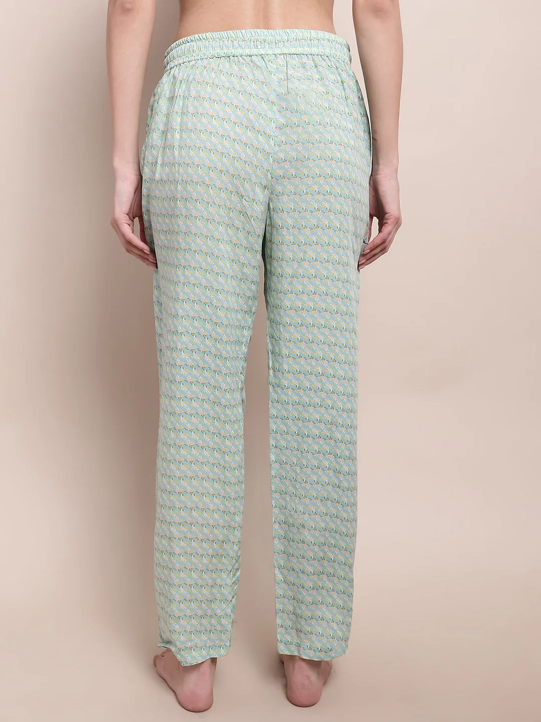 Wave Print Pyjama - Turquoise Blue