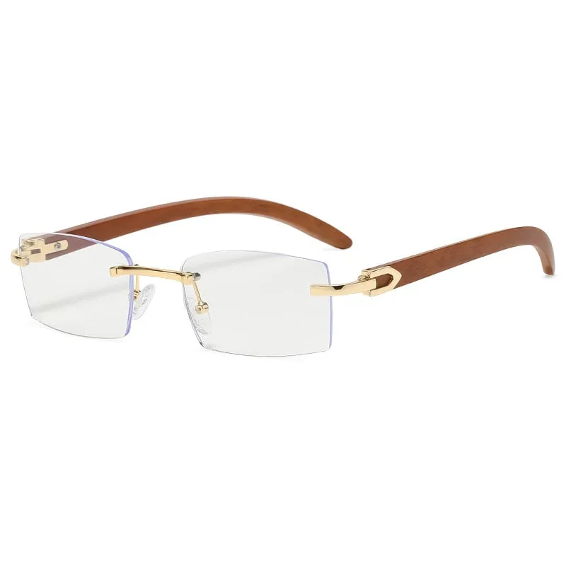 West Louis™ Fashion Vintage Trendy Punk Rimless Rectangle Sunglasses