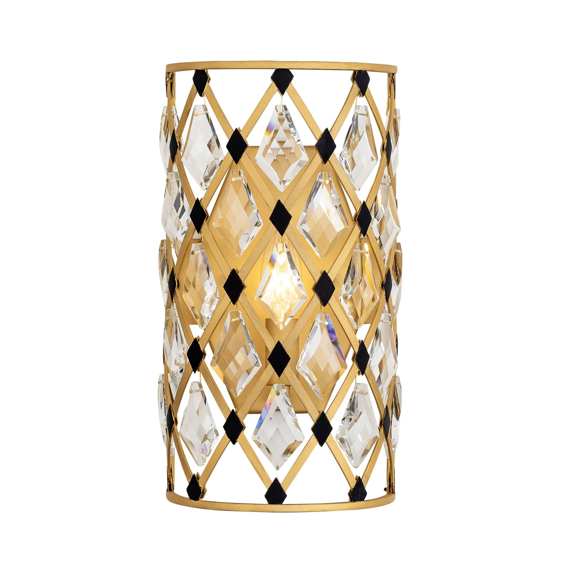 Windsor 345W01FGMB 1-Light Wall Sconce - French Gold/Matte Black