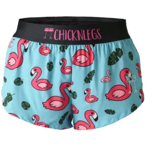 Women's Blue Flamingo 1.5" Split Shorts