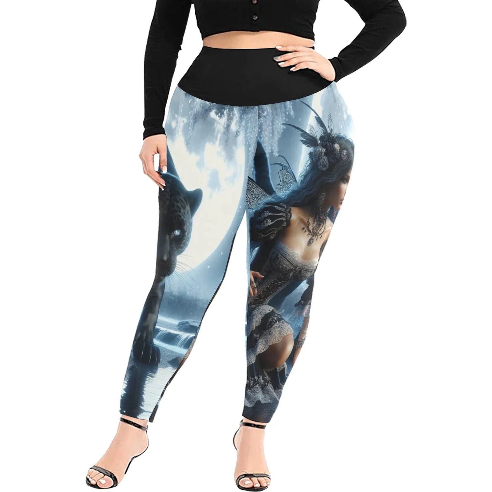 Women's High Waist Leggings(Plus Size)(ModelL45)