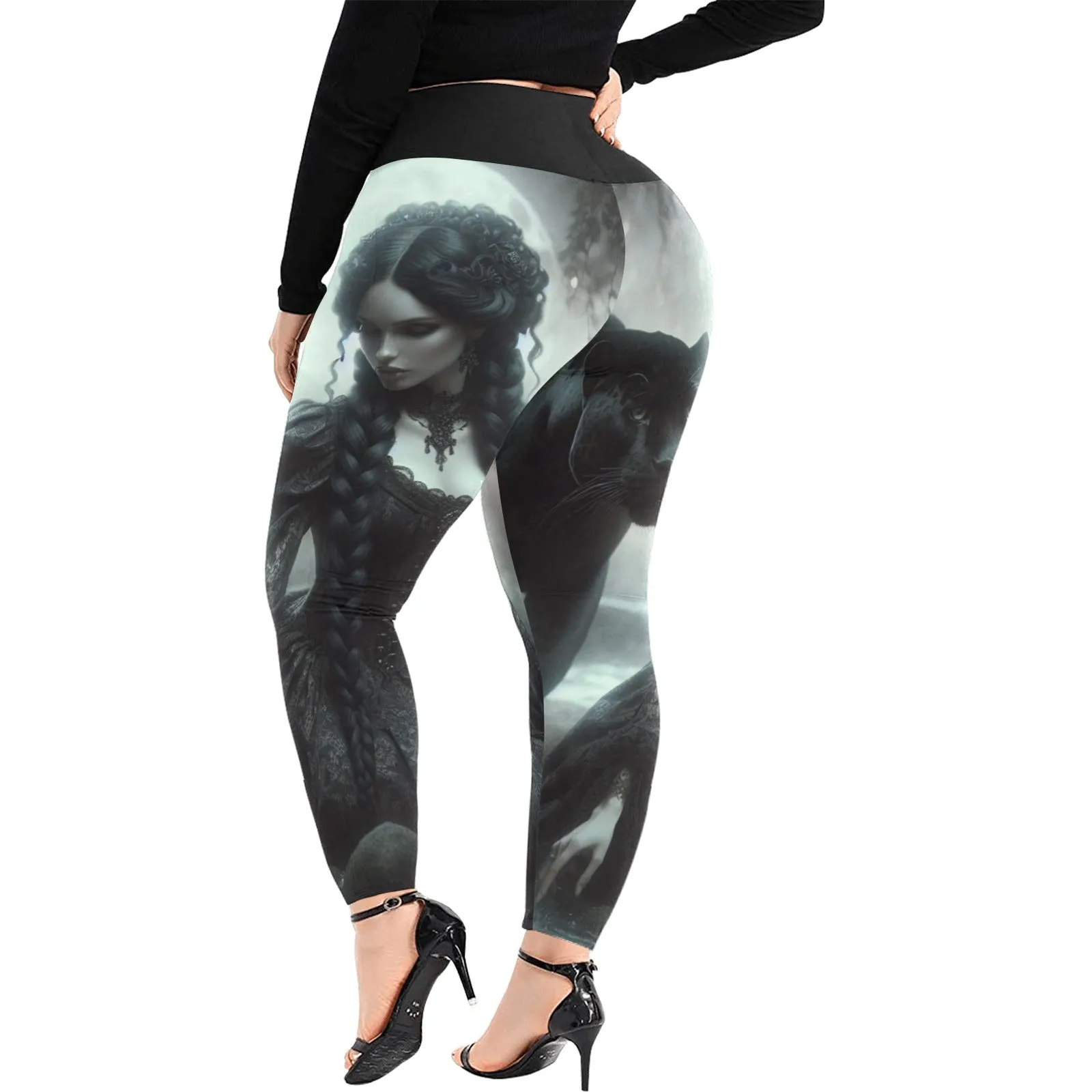 Women's High Waist Leggings(Plus Size)(ModelL45)