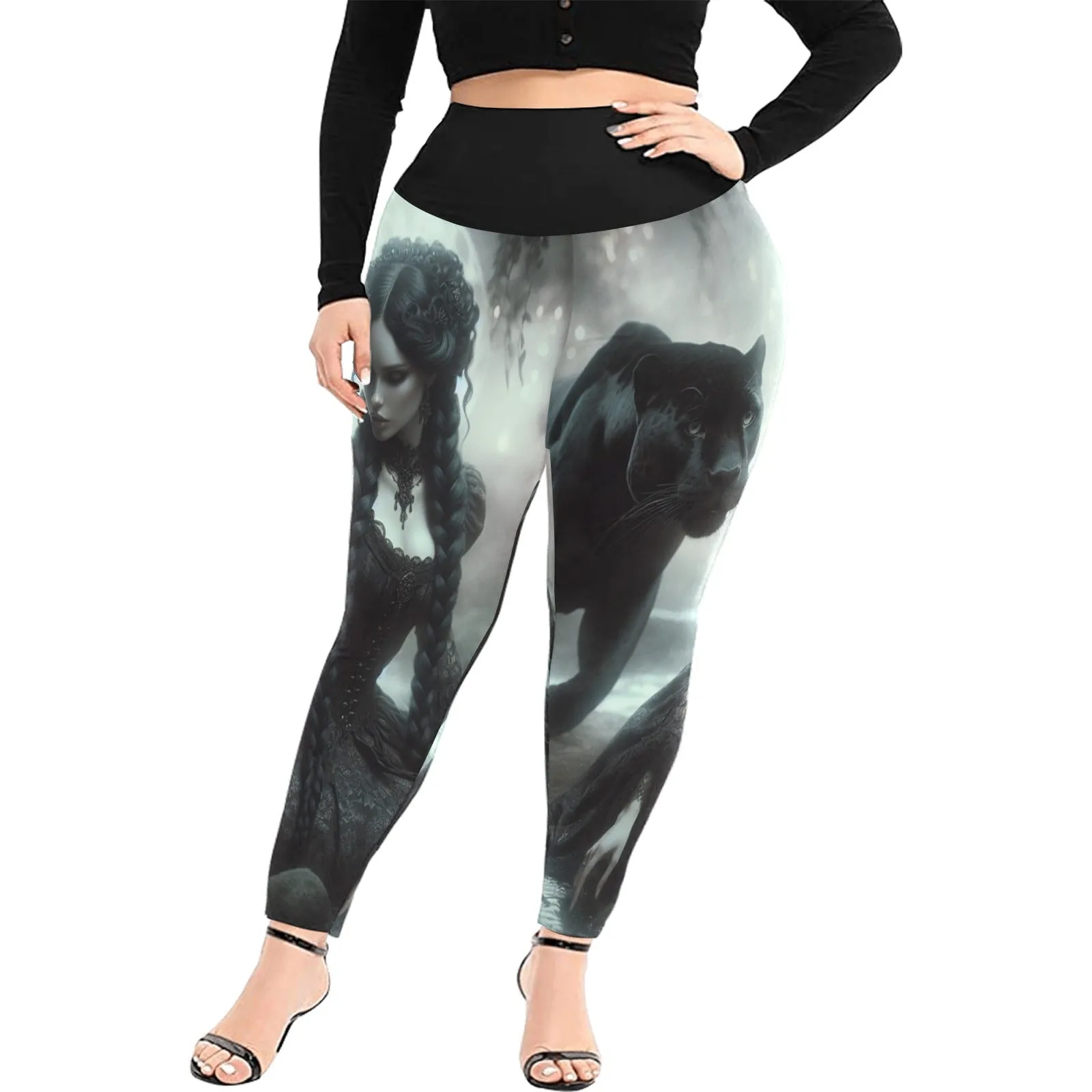 Women's High Waist Leggings(Plus Size)(ModelL45)