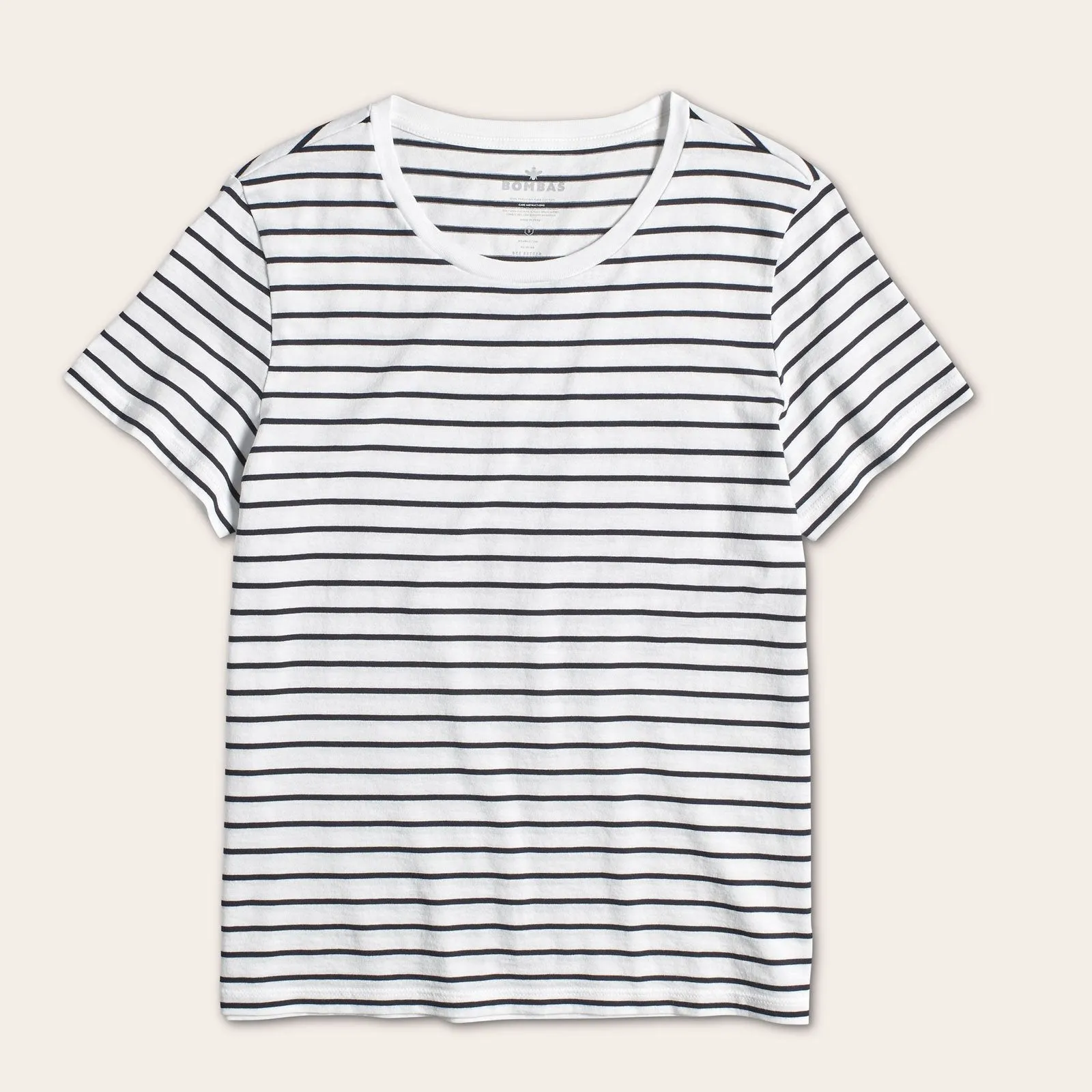 Women's Pima Cotton Nautical Stripe Crew Neck T-Shirt