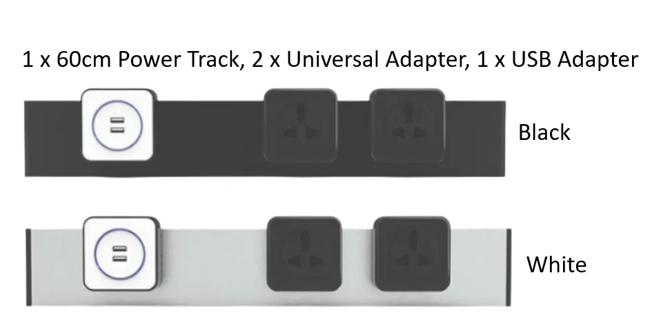 XPOWER - XPB60B / XPW60B - 60CM TRACK SYSTEM   2 INTERNATIONAL ADAPTER BIZ   1 USB ADAPTER BIZ